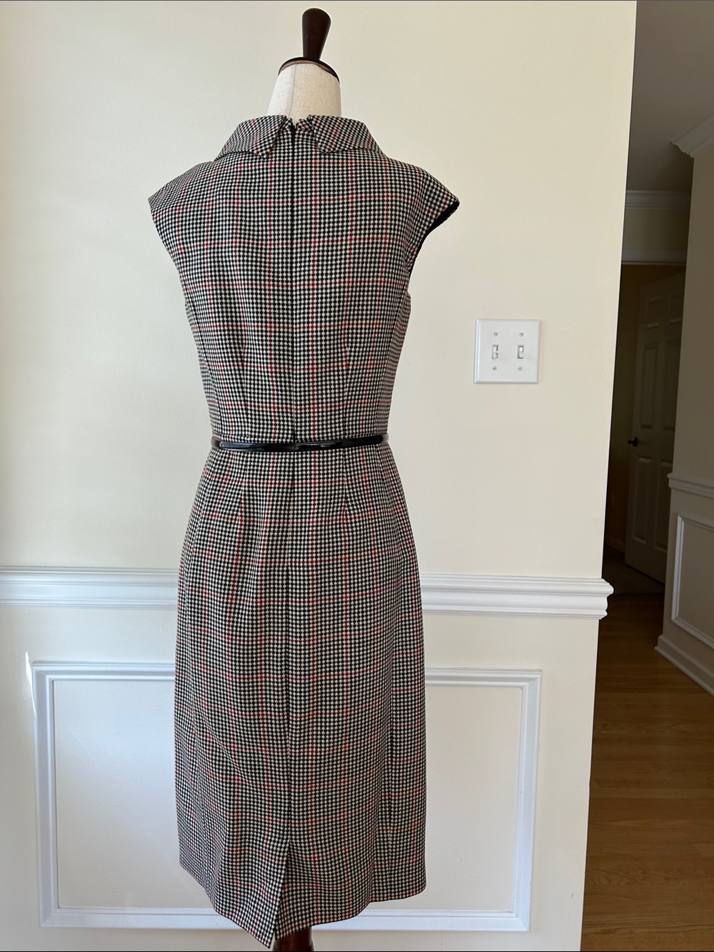 Brooks Brothers Black and Red Houndstooth Sheath Dress - Picture 6 of 8